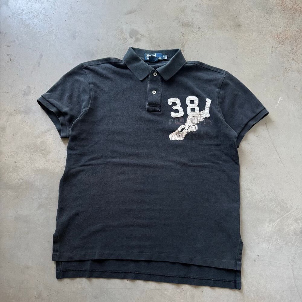Vintage Y2K Polo Ralph Lauren Embroidered P Wing Preppy Polo Shirt Size Medium